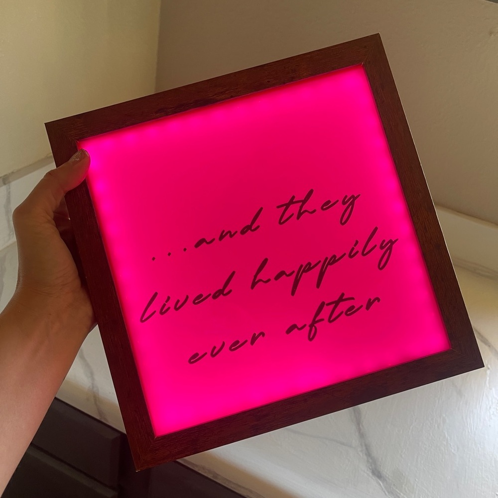 NEW custom 9x9” neon sign pink lightbox wedding love couple